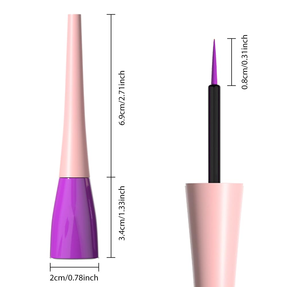 evpct 1Pcs Purple Liquid Eyeliner Makeup Waterproof Purple Eye Liners for Women, Eyes Wing Eyeliner Stamps Shapes Colored Eyeliner delineador de ojos a prueba de agua contra el agua blanco para ojos