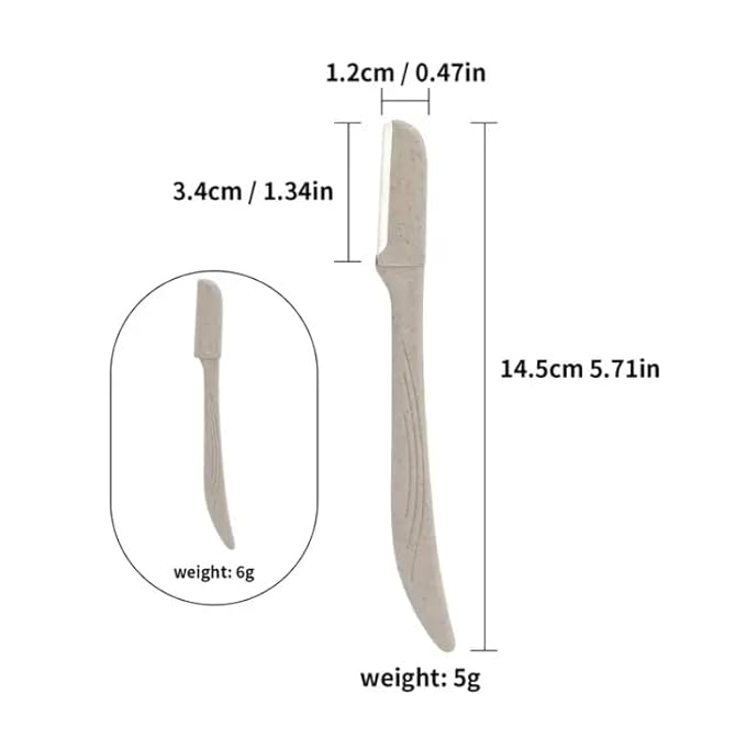 Micro Grooved Derma Blades Facial Razor, Wheat Straw Facial Razor for Women and Men, Eyebrow Razor, Bikini Razor, Hair Trimmer, Facial Hair Remover