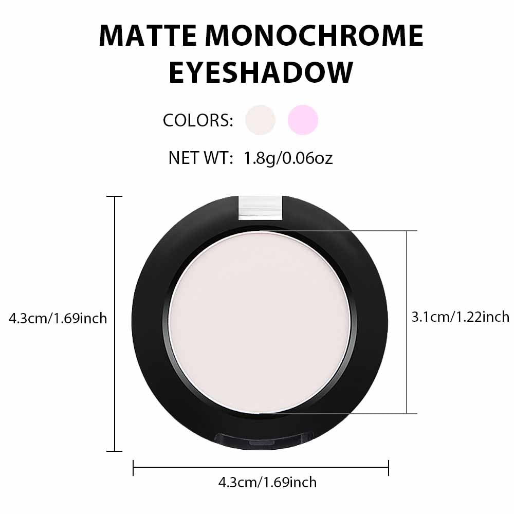 Single Nude White Matte Eyeshadow,Monochrome Eye Shadow,Apply Makeup Easily,Matte Pressed Powder Single Eyeshadow,24 Hour Eye Makeup Longwear Waterproof