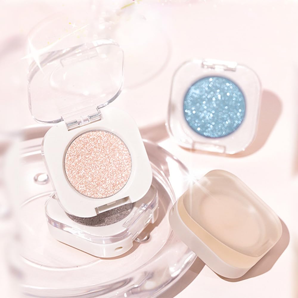 Light Cocoa Matte Eyeshadow Palette for Women, Single Monochrome Eye Shadow Makeup, Shiny Pressed Powder, Blendable Natural sombras para ojos, Holographic,Vegan,Travel -18