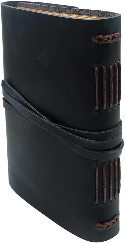 Blue Notebook Journal - Best Genuine Leather Journaling for write A5 Size Diary 6.2x8.5 Inch,Notepad For Man,Women,Vintage,Gifts,Work,Study,Personal,Dark Blue