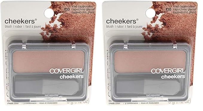 COVERGIRL Cheekers Blendable Powder Blush Iced Cappuccino, .12 oz (packaging may vary), 1 Count (Pack of 2)