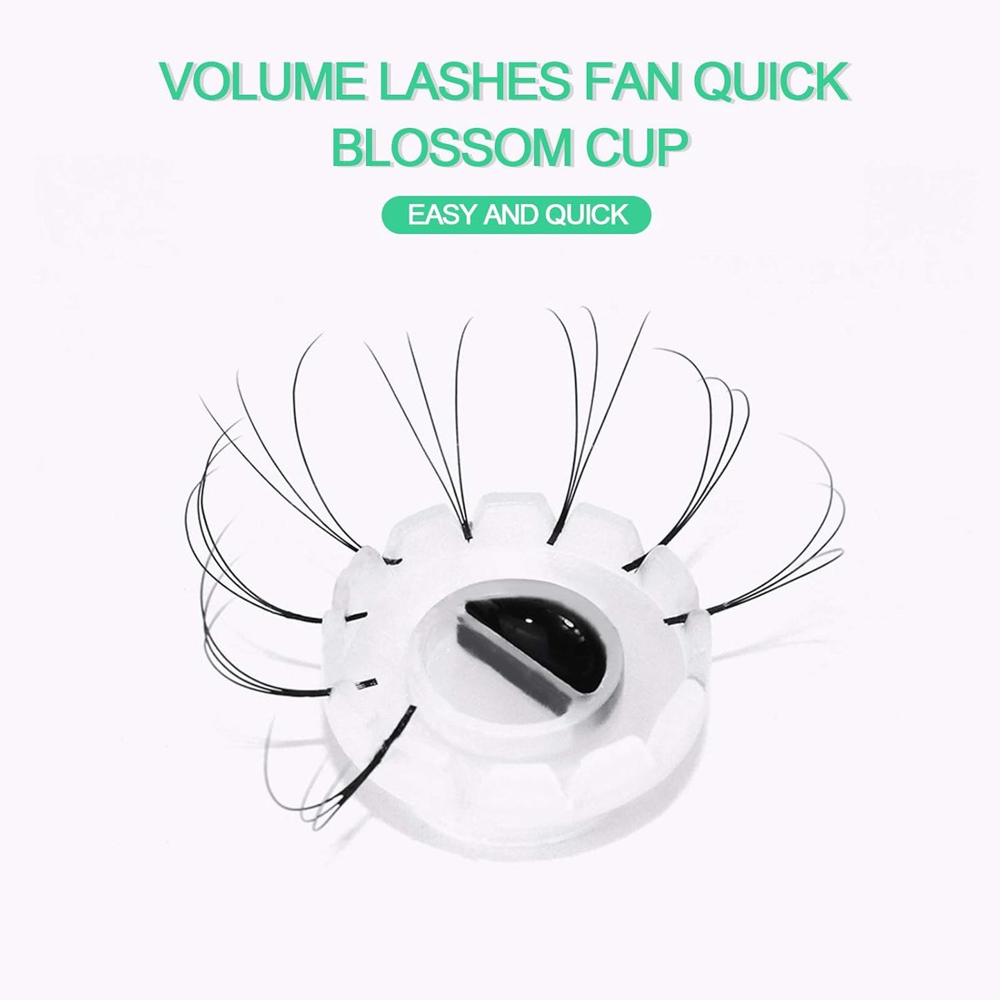 Fenshine 300 PCS Eyelashes Extension Volume Lashes Fan Quick Blossom Cups Lash Glue Holder and Lash Organizer Supplies Tools for Eyelash Extension Supply