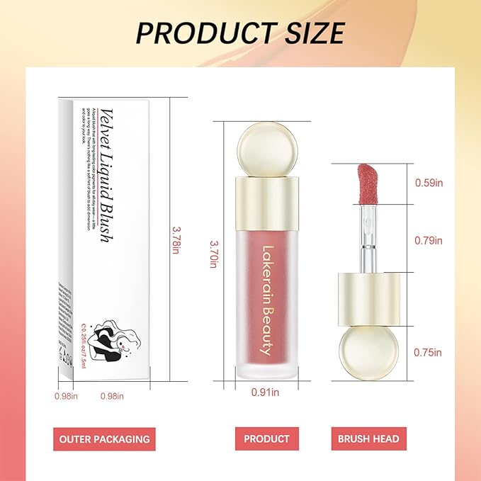 Liquid Blush, Soft Cream Face Blush, Velvet Liquid Blush Makeup Natural Matte Finish Looking, Long-Lasting, Smudge Proof, Moisturizing Lightweight Blendable Feel 05#