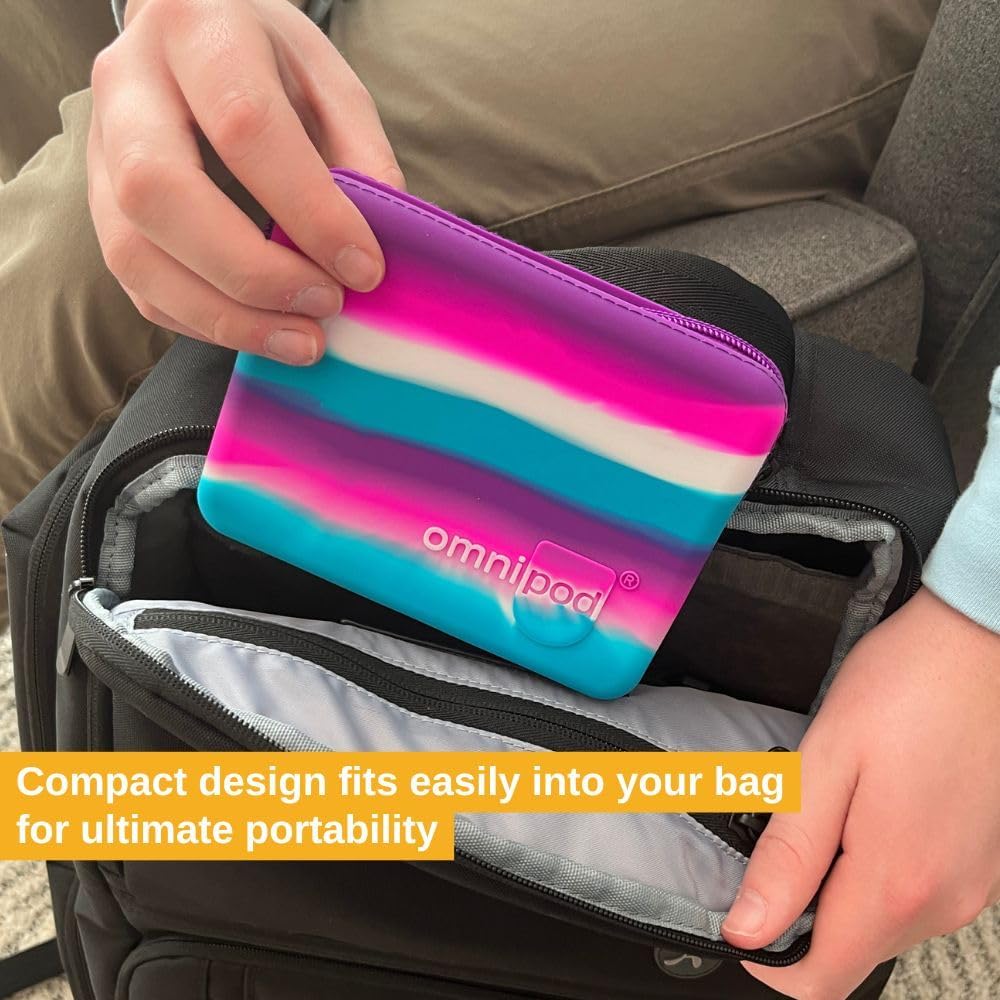 Omnipod Protective Travel Case | Silicone Storage fits an Insulin Vial and One Pod| Diabetic Care Products | Diabetes Supplies Organizer (Orange)