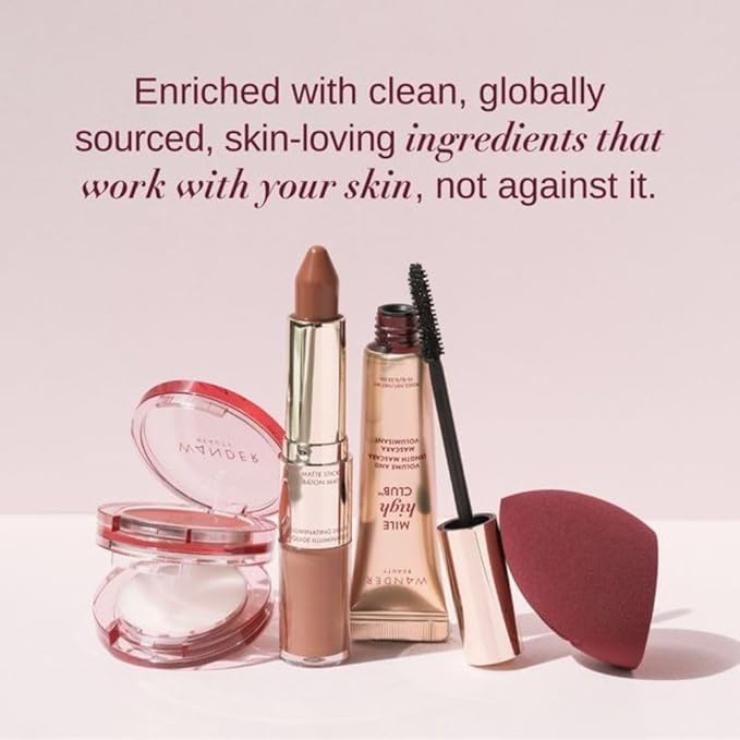 Wander Beauty On-the-Glow Blush and Illuminator - Sienna Sunset/Nude Glow - 7-in-1 Hydrating Cream Blush & Highlighting Stick - Stick Blush for Cheeks, Lip & Body - Highlighter Makeup & Blush - 0.4 oz