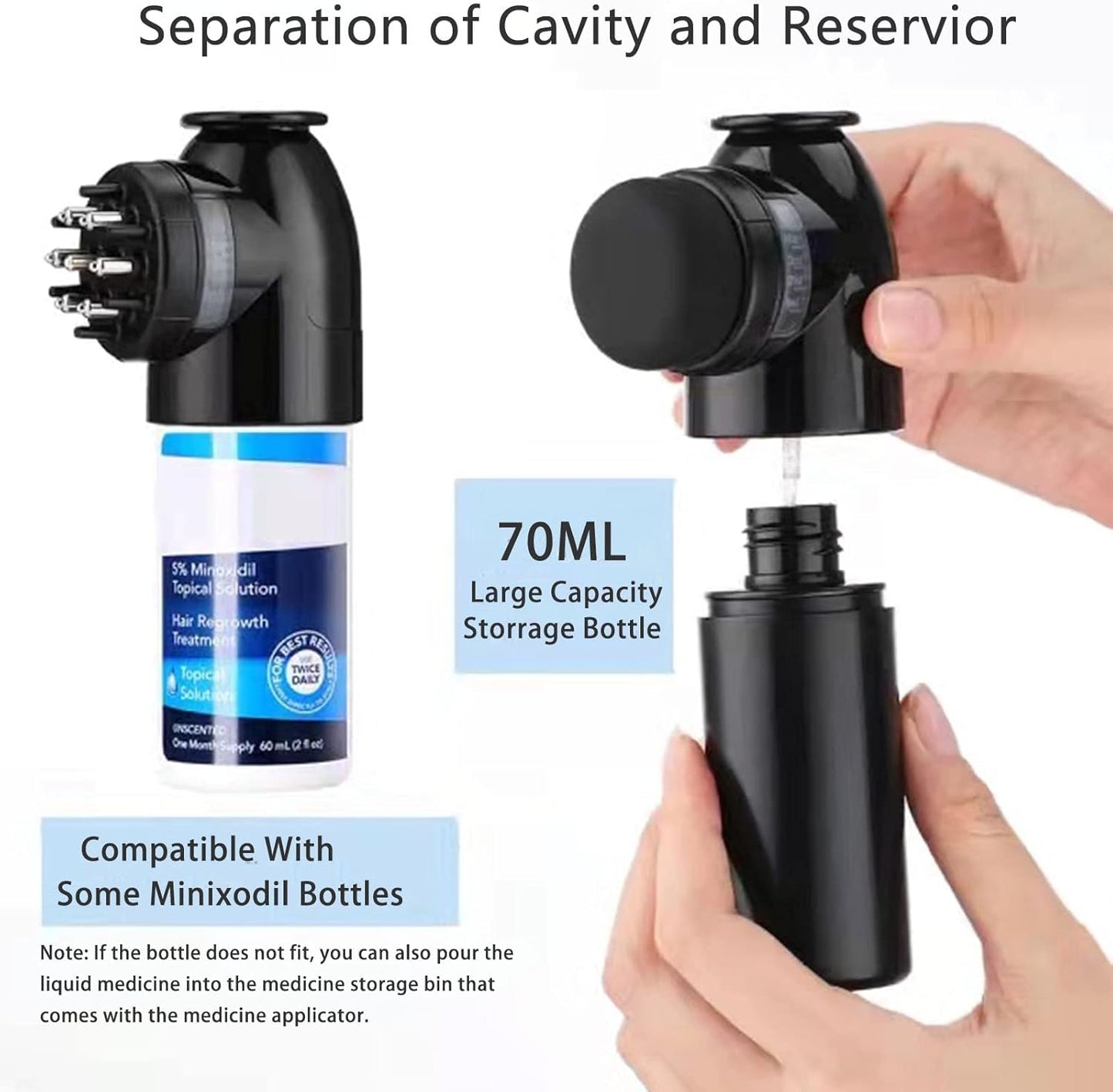 Elitzia Scalp Solution Applicator Roller Hair Massage Comb Liquid Guide Comb Smear-Type Essential Oil Hair Growth Brush for Anti-Hair Loss and Hair Regrowth