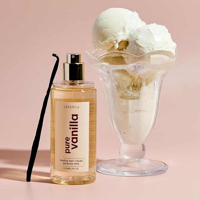 Lavanila Pure Vanilla Healthy Hair + Body Perfume Mist, 5 Fl Oz - Sweet & Warm Fragrance Spray Formulated with Jojoba Oil, Madagascar Vanilla, Tonka Bean, Heliotrope