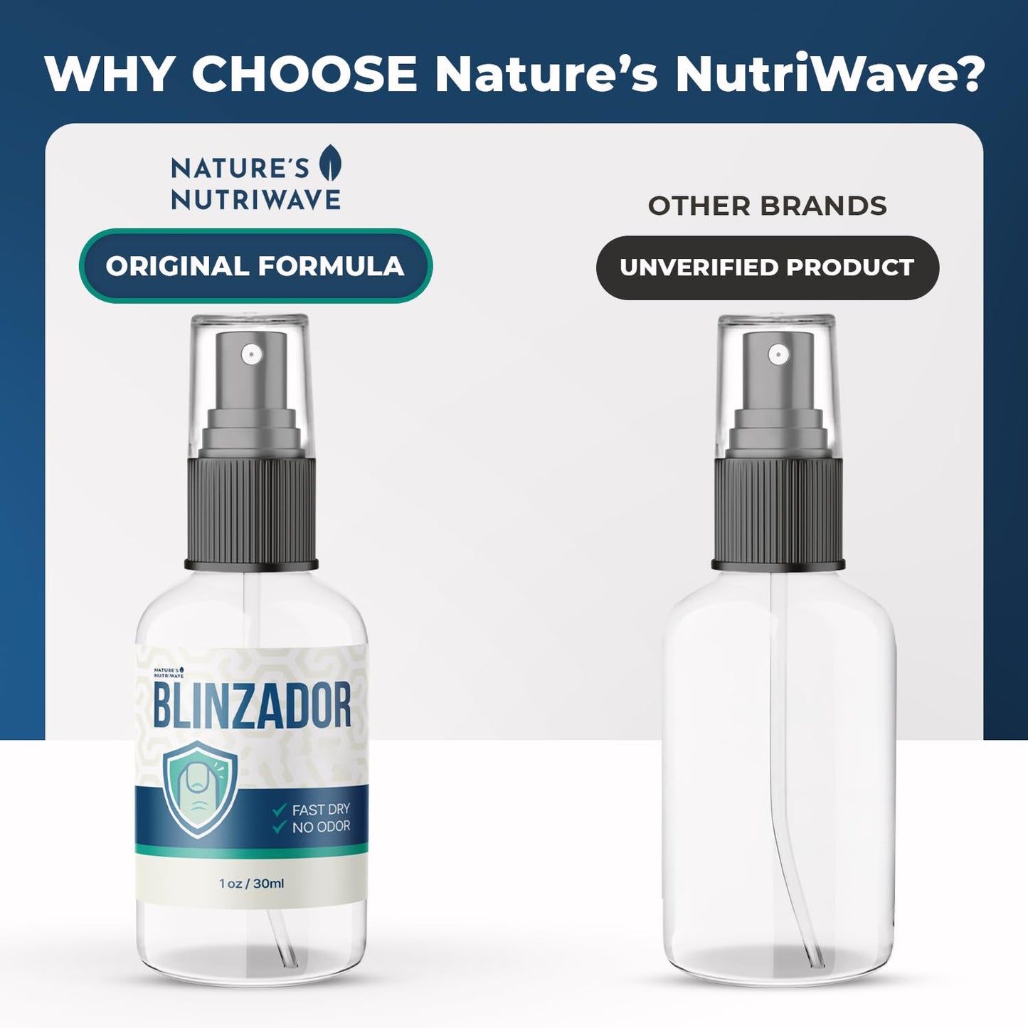 Blinzador – Natural Spray for Foot & Nail with Plant-Based Ingredients – Fast-Drying, Odorless, Easy-to-Use | 1oz (30ml), 1 Month Supply