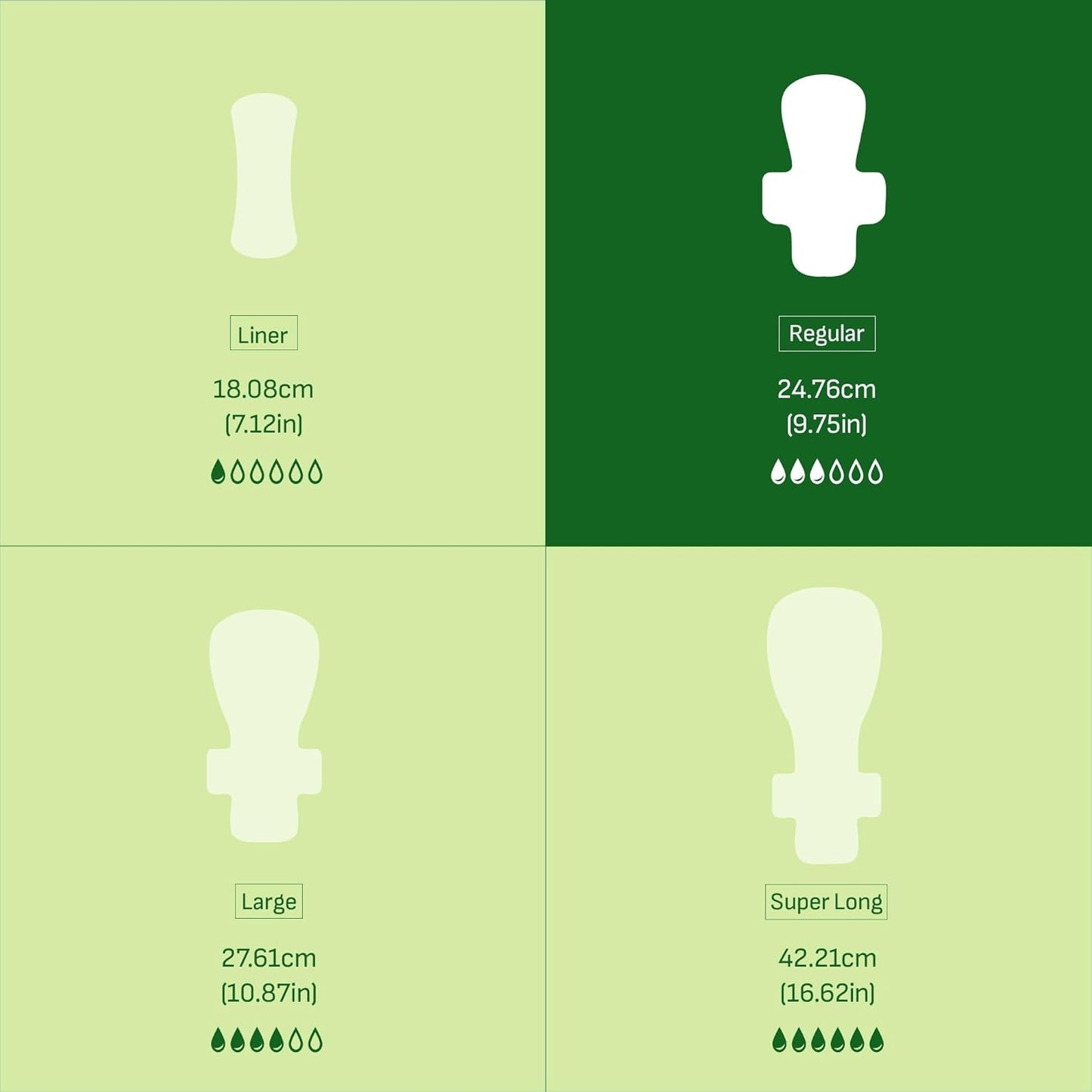 Livlit Regular Size Ultra Thin Sanitary Pads, 100% Organic Cotton from Texas, Powerful Leak Protection, Unscented, Chlorine Free and Absorbency of Feminine Periods, Pads for Women (14 Count)