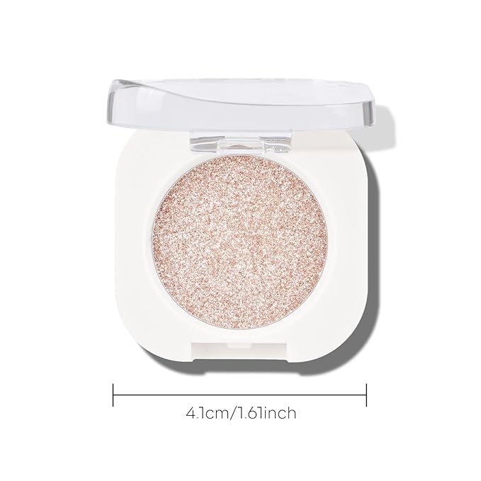 KYDA Single Glitter Eyeshadow, Pale Champagne Sheer Glow Eyeshadow, Ultra-fine Lightweight Powder, Multiuse Blendable Formula, Daily Glossy Eyes Makeup, Weaving Maid