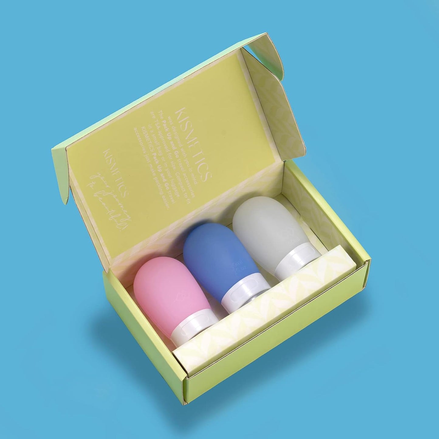 Leak Proof Squeezable Silicone Travel Bottles, Reusable, Refillable Bottles, Bulb Shape, Sustainable, TSA Carry On Approved Toiletries Containers, 3pcs (2oz/60ml)