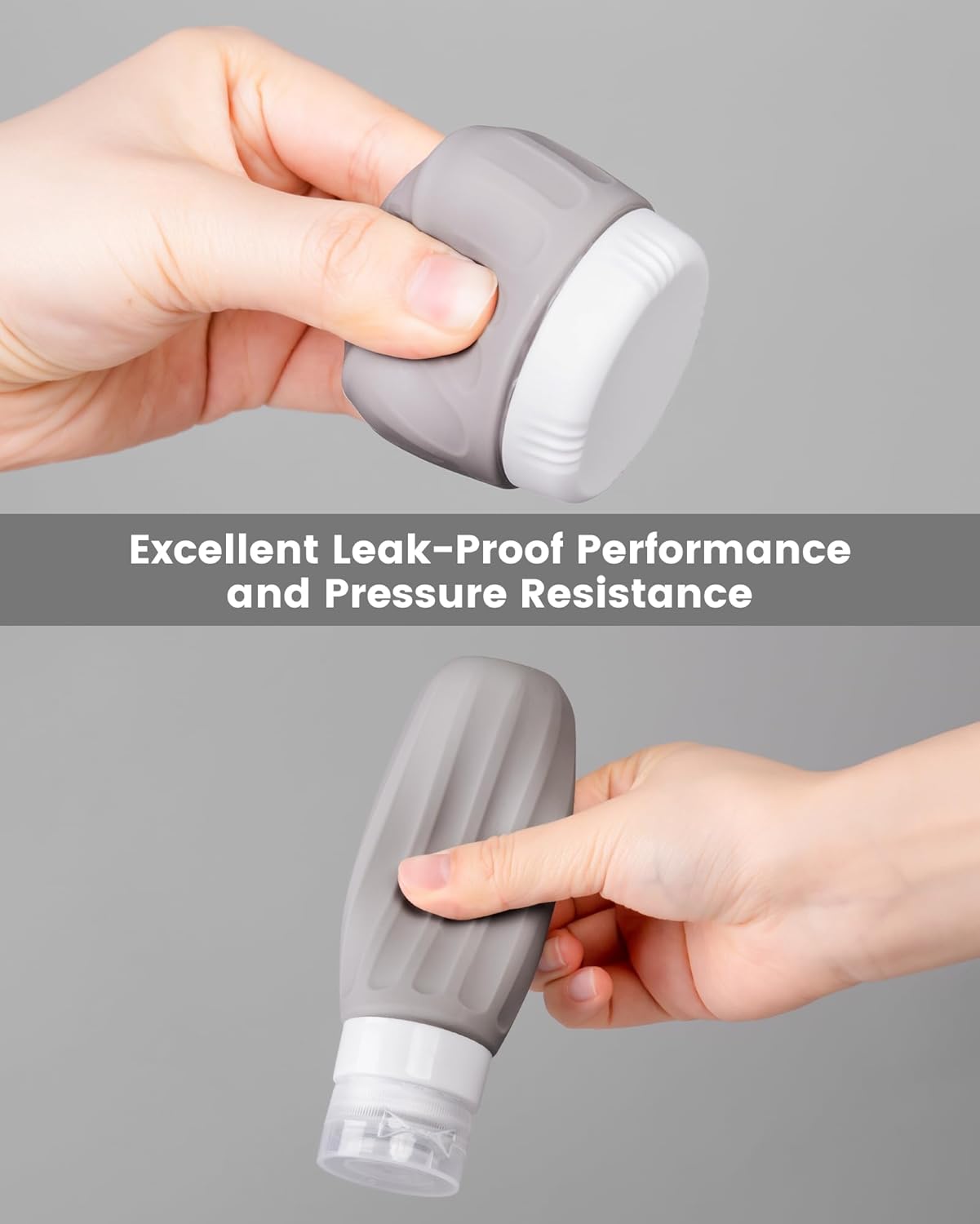 Travel Bottles for Toiletries 8 Pack, Travel Size Toiletries, Tsa Approved Travel Size Containers 3oz, with Travel Essentials Clear Bag, Leak Proof Silicone Squeezable Creams Jars