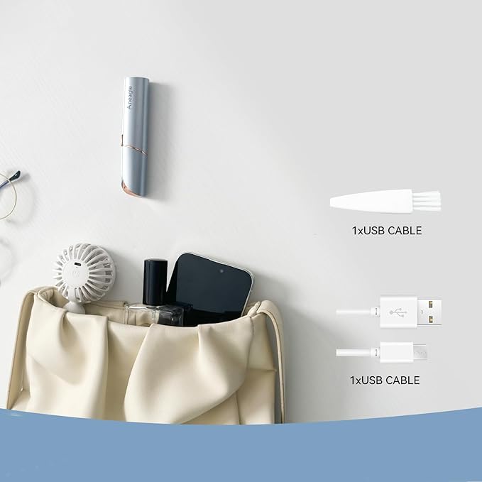 Facial Hair Remover for Women,Painless Hair Shaver Rechargeable with LED Light, Flawless Lady Face Electric Razor,The Great Female Mustache Removal (Rose Gold)