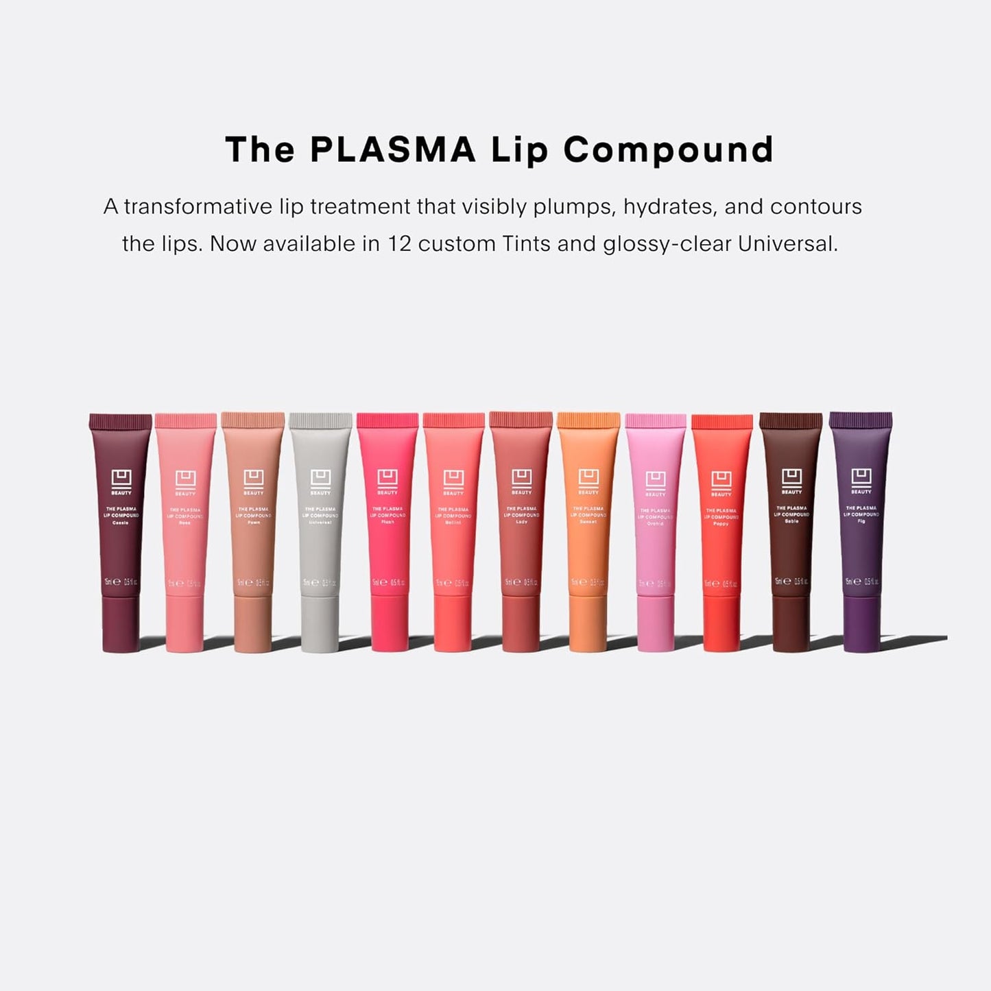 U Beauty The PLASMA Tinted Lip Compound - Anti-Aging & Anti-Wrinkle Lip Gloss, Hyaluronic Acid, Shea Butter & Peptides for Hydration & Plumping, Poppy - 15 mL
