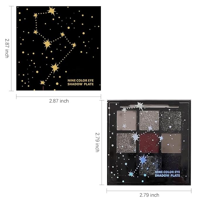 Smokey Black Red Eyeshadow Palette,9 Colors Dark Shimmer Matte Metallic Makeup Pallet,Pigmented Make Up Kit for Halloween Parties Christmas Joker Vampire Clown,Long Lasting Waterproof