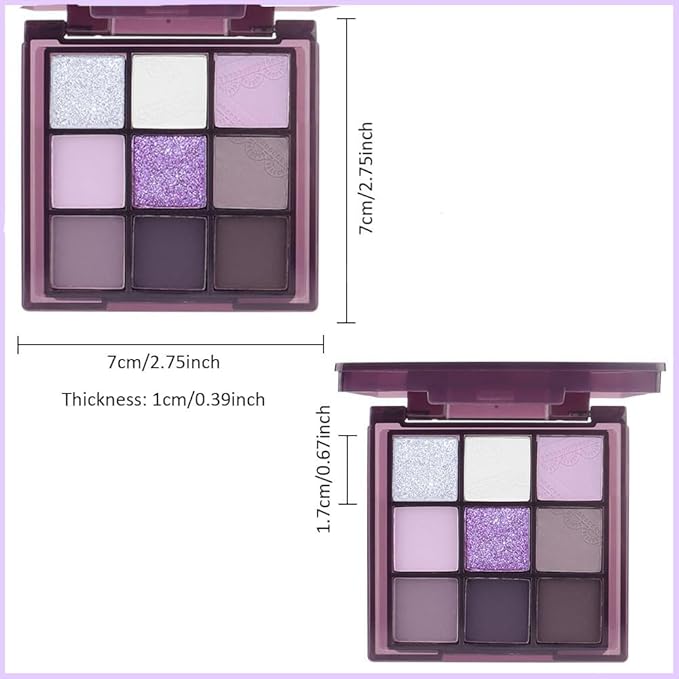 Purple Pink Eyeshadow Eye Shadow Palette Makeup,Violet Lavender Eyeshadow Palette Make Up Highly Pigmented Waterproof Mauve Bright Purple Pink Sparkling Eye Shadow, Long Lasting