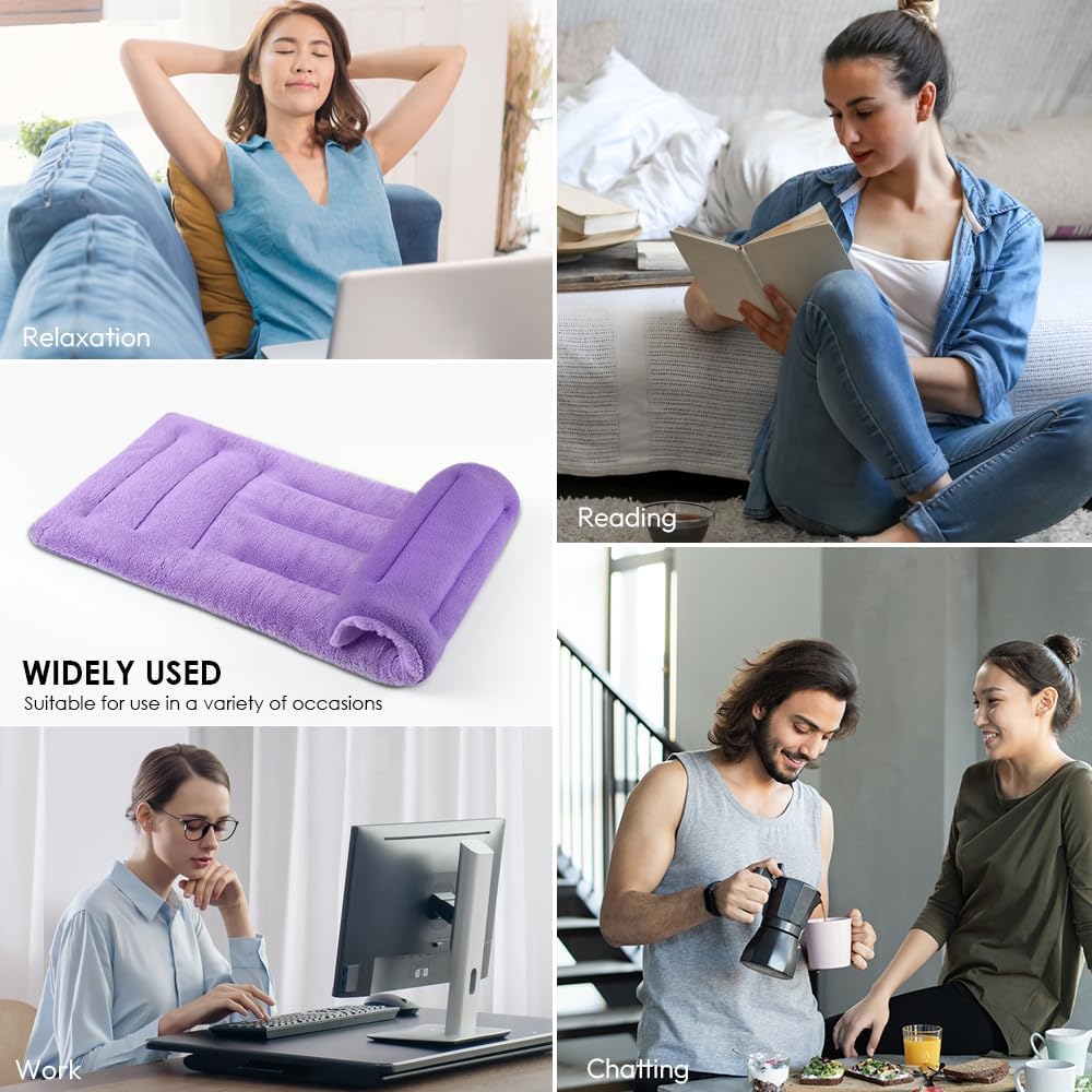 Microwave Heating Pad for Pain Relief, 8 x 18 Microwavable Moist Heat Pads for Neck, Shoulder, Back, Knee, Period Cramps, Rice Heat Pack Hot & Cold Compress Reusable & Portable, Purple