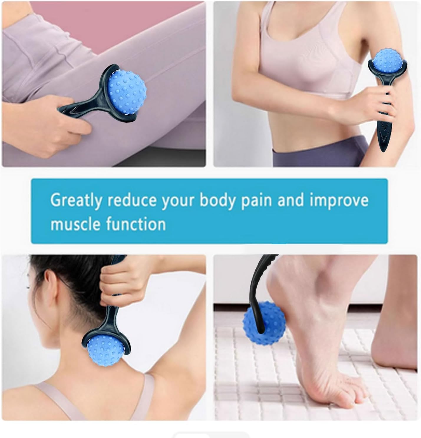 Everjoys Massage Ball Roller Set– Ice Cold and Hot for Deep Tissue and Sore Muscle Relief of Stiffness and Stress, Body, Neck, Back, Face, Eyes,Plantar, Foot