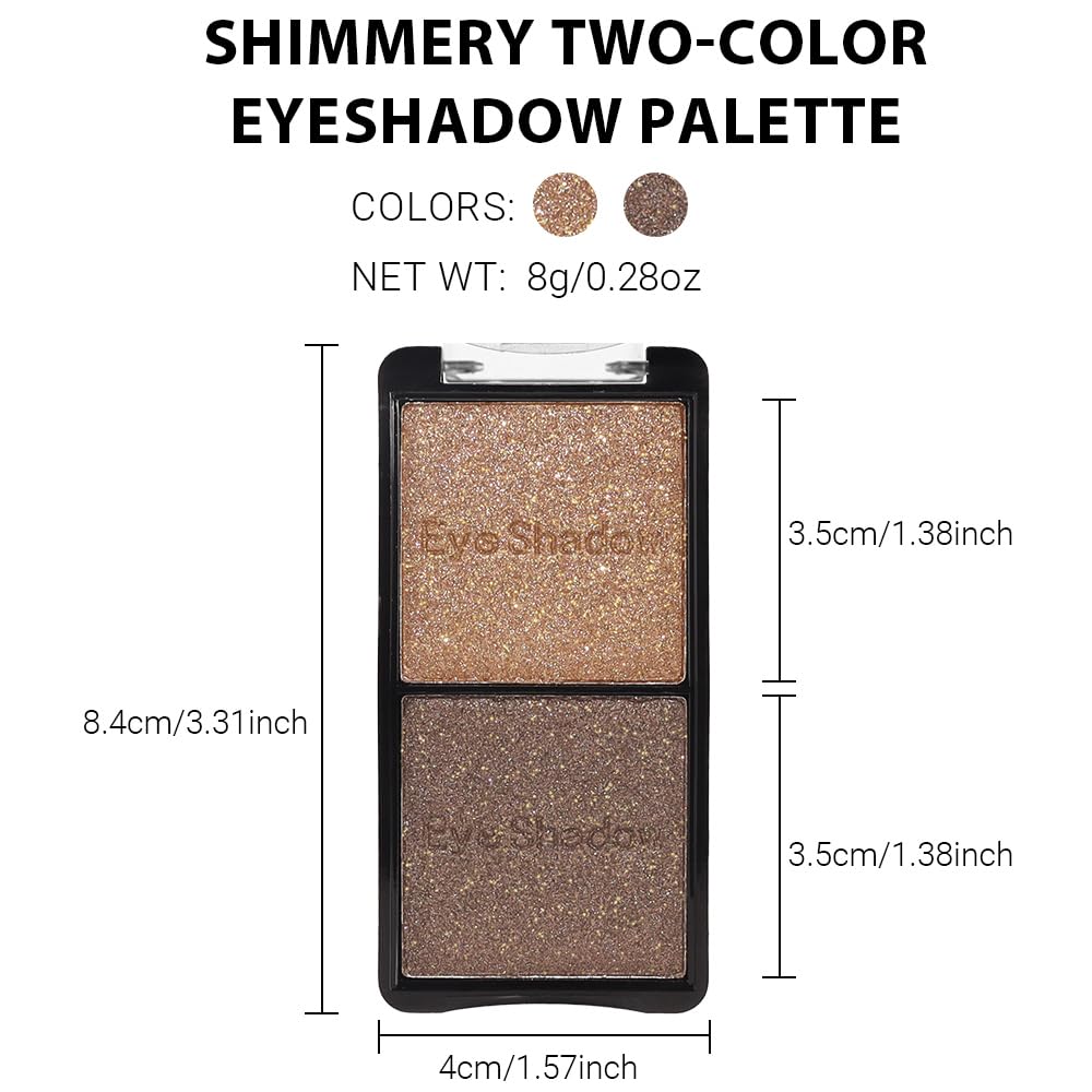 Double color eye shadow, Eyeshadows Creamy, high pigment eye makeup palette, matte shimmer metal eye shadow powder, Blendable, Ultra-Pigmented, Easy to Apply, Matte & Shimmer, (03)