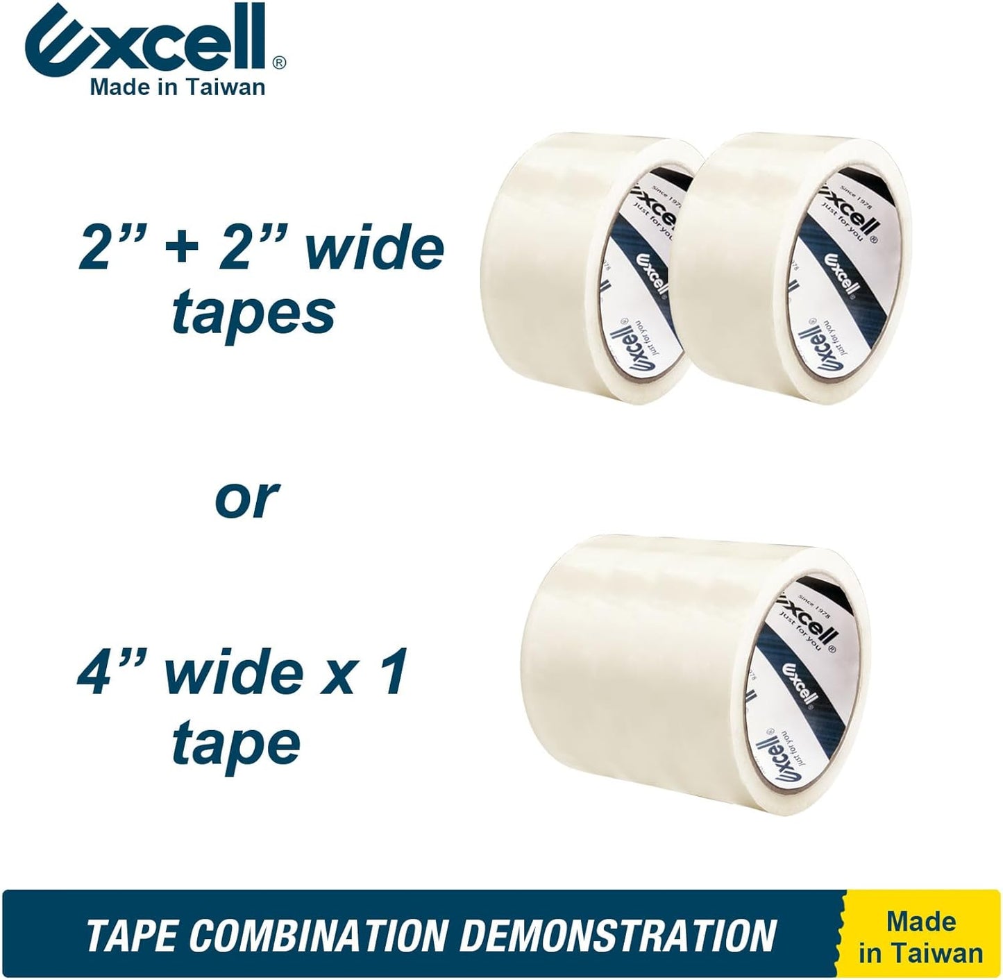 Excell Heavy Duty Steel Desk Tape Dispenser (4" Wide) with Safety Blade Cover, Desk Top Dispenser for Home,Office, Shop, Retail Store and Warehouse Wrapping Purpose