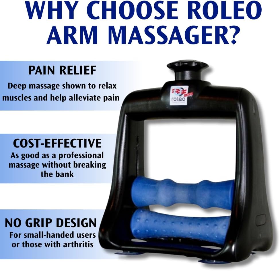 Roleo Arm and Hand Massager; Deep Tissue Forearm, Hand, and Wrist Pain Relief; Arm Roller; Portable. Strong Therapeutic Massage. Invented by a LIC. Massage Therapist. See Our Video. New Sleek Look