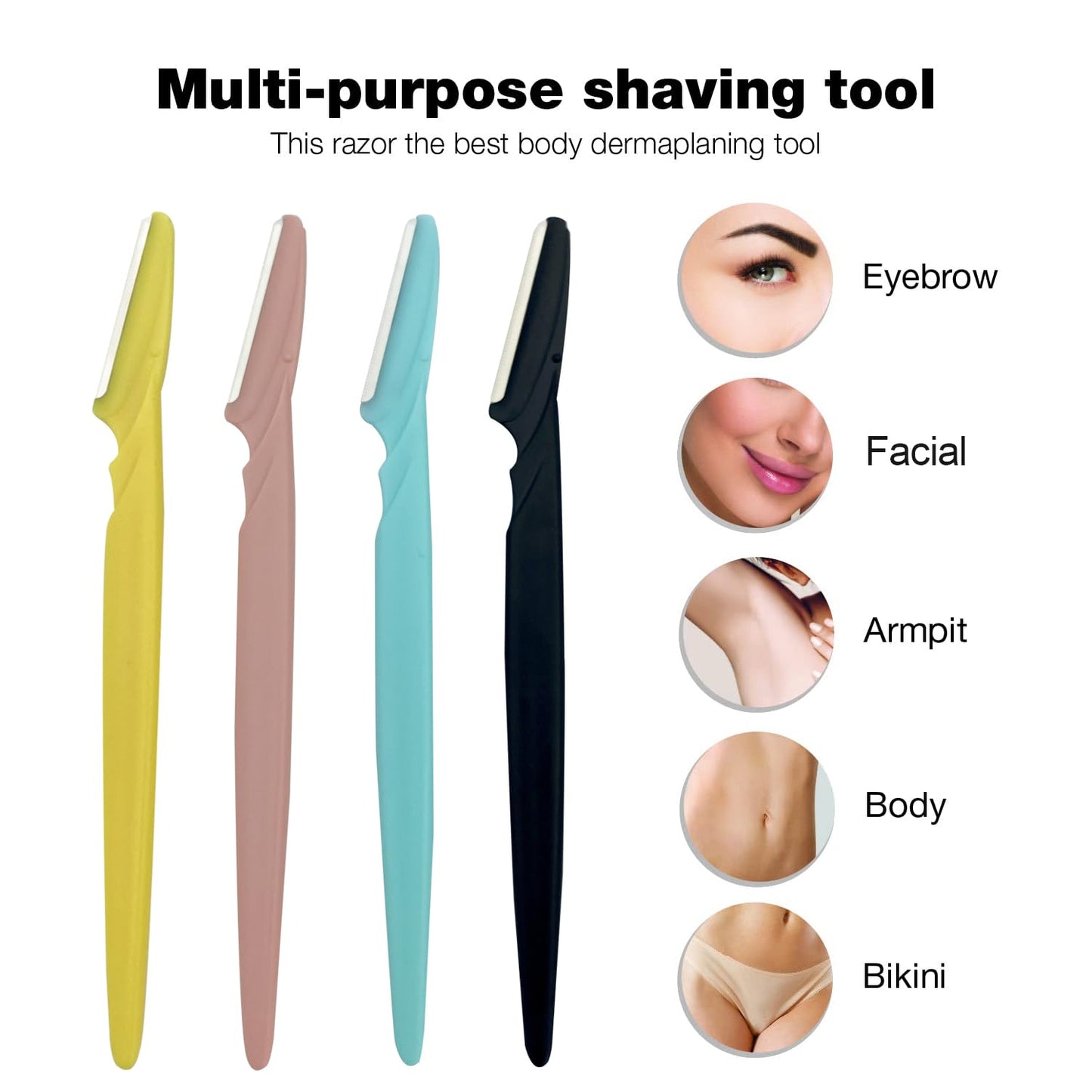 Eyebrow Razor for Women,4 Pcs Dermaplane Razor for Women Face Multipurpose Facial Hair Shaper Trimmer