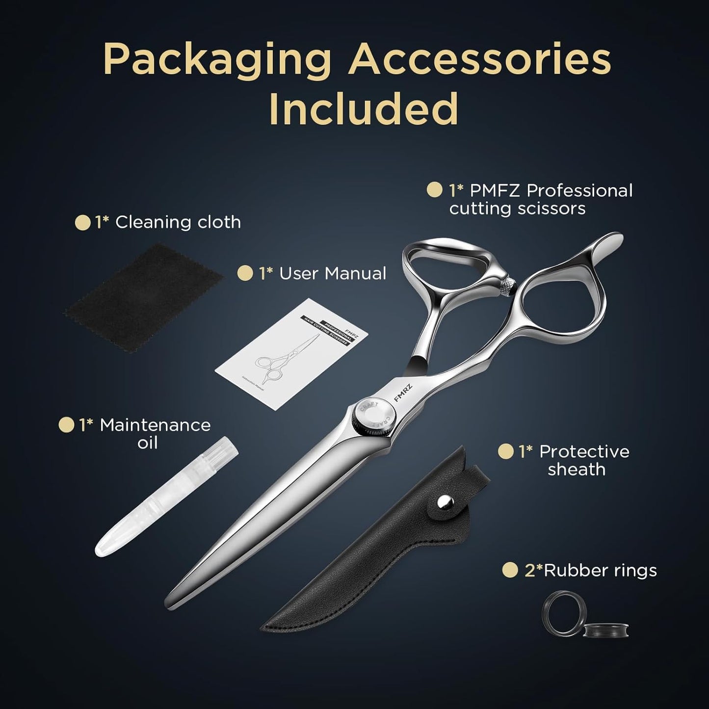 5.5" Hair Cutting Scissors Professional Barber Scissors, Hair Cutting Shears with 440C Steel - 60HRC Hardness Extremely Sharp with Ergonomic for Salon & Home Use (5.5'' Professional Hair Shears)