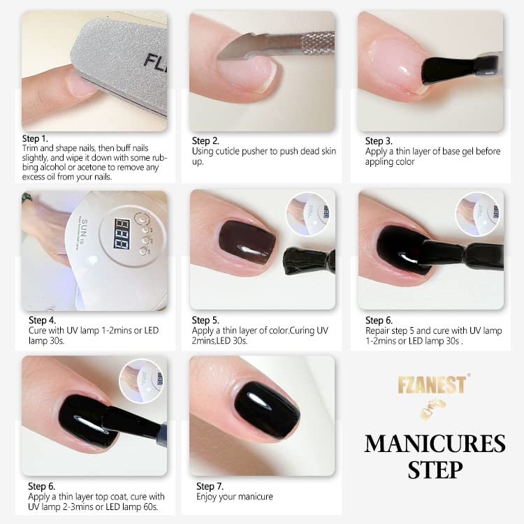 FZANEST Gray Purple Gel Nail Polish, Gel Polish Soak Off Nail Polish Nail Art Manicure Salon DIY Gifts at Home, 0.51 OZ #D111