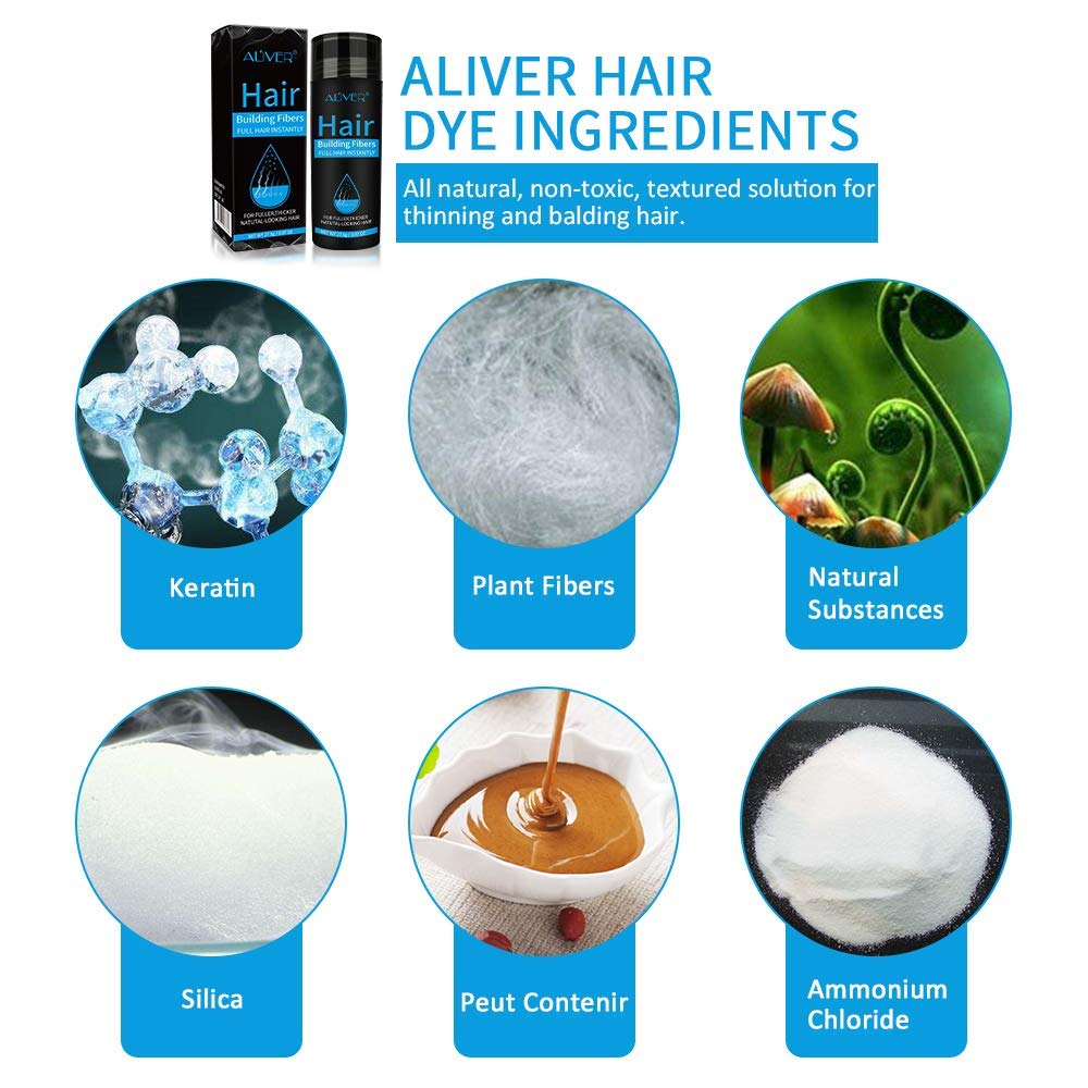 Aliver Hair Fibers for Thinning Hair Medium Brown - Undetectable Natural Formula - Thicker Fuller Hair in 15 Seconds - Conceals Hair Loss & Look Younger - Designed for Men & Women,0.97Oz