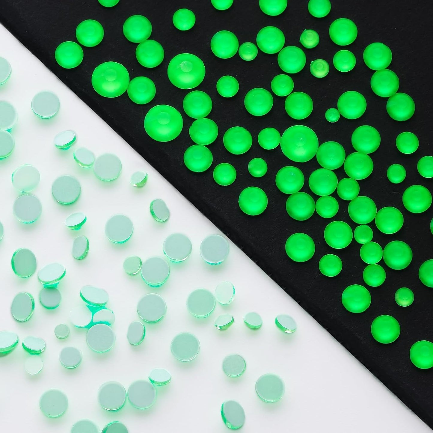 Neon Green Flatback Rhinestones, Glass Rhinestones for Nail Art and Craft, Glue Fix, Loose Crystal Gemstones(Neon Green, SS30, 288pcs, 6.4-6.6mm)