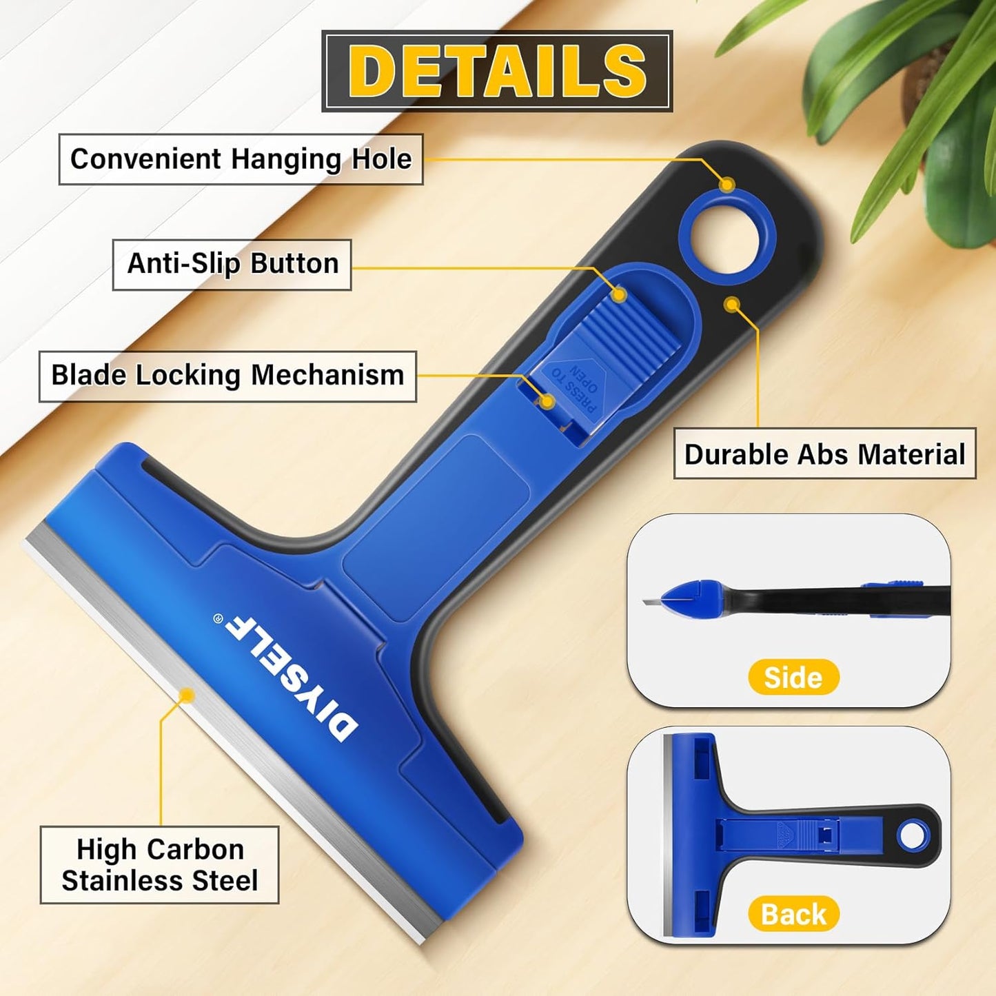 DIYSELF 1 Pack Razor Blade Scraper with 10 Extra Razor Blades, Scraper Tool, Glass Scraper for Cleaning, Glass Stove Top Scraper, Window Scraper, Paint, Cooktop, Oven Scraper, Razor Scraper Tool