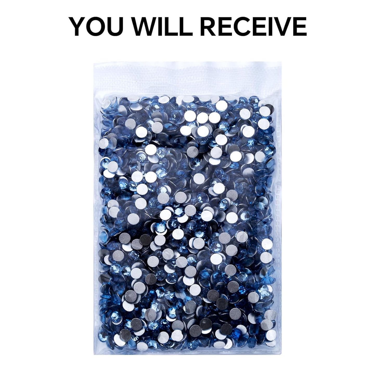 1440Pcs Light Blue Crystal Rhinestones,Glass Flatback Rhinestones Gemstones for Nail Face Makeup Art Crafts Clothes Decoration - (SS16,4.0mm,Light Blue)