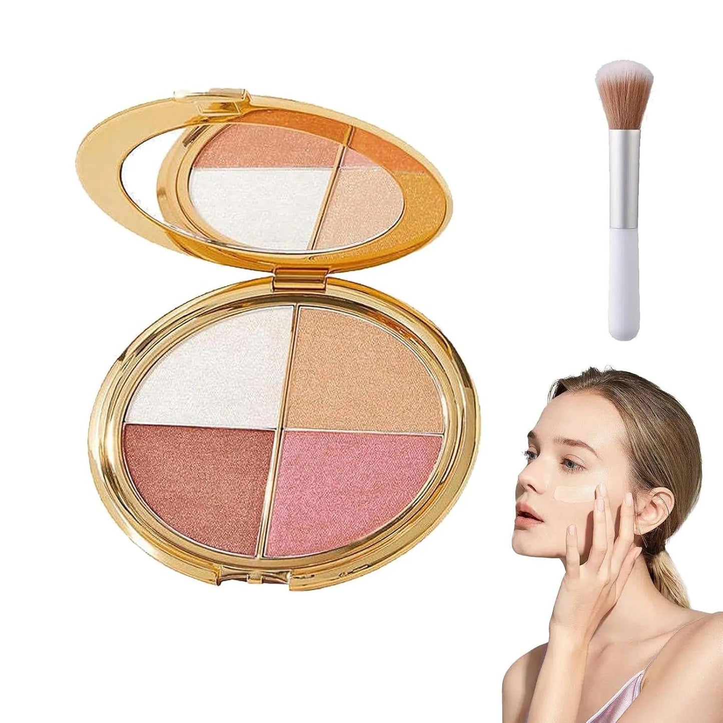 Glowjiu Glow Gallery Highlighting Eye & Cheek Palette,Makeup Palettes Contour Kit(1PCS)