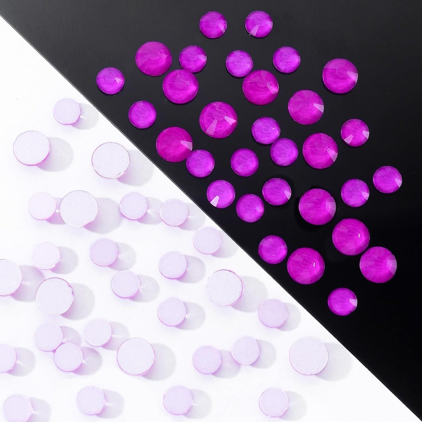 Neon Purple Flatback Rhinestones, Glass Rhinestones for Nail Art and Craft, Glue Fix, Loose Crystal Gemstones(Neon Purple, SS12, 1440pcs, 2.9-3.0mm)