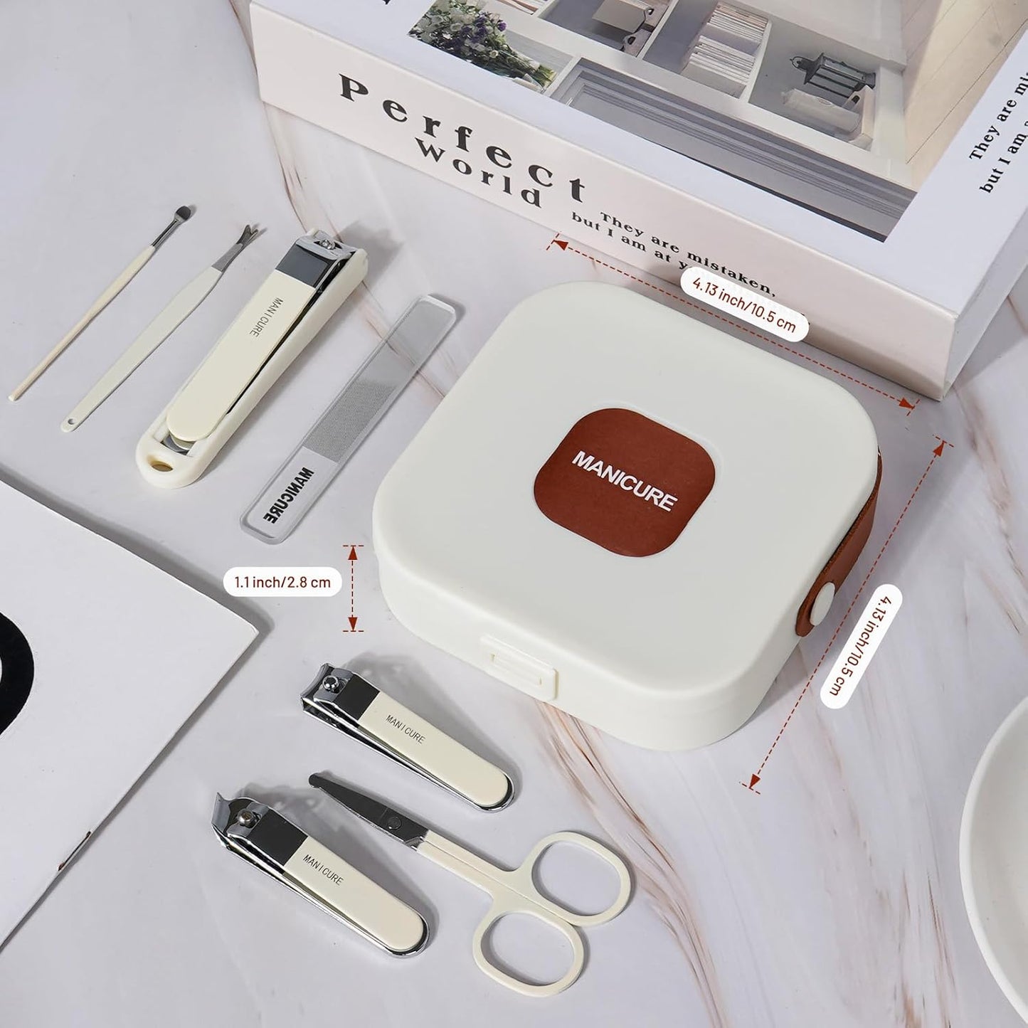 Nail Clippers Set 7 Pieces Stainless Steel Professional Grooming Kits, Fingernail and Toenail Clipper Cutters with Luxurious Travel Case Nail Care Tools Manicure Pedicure Kit