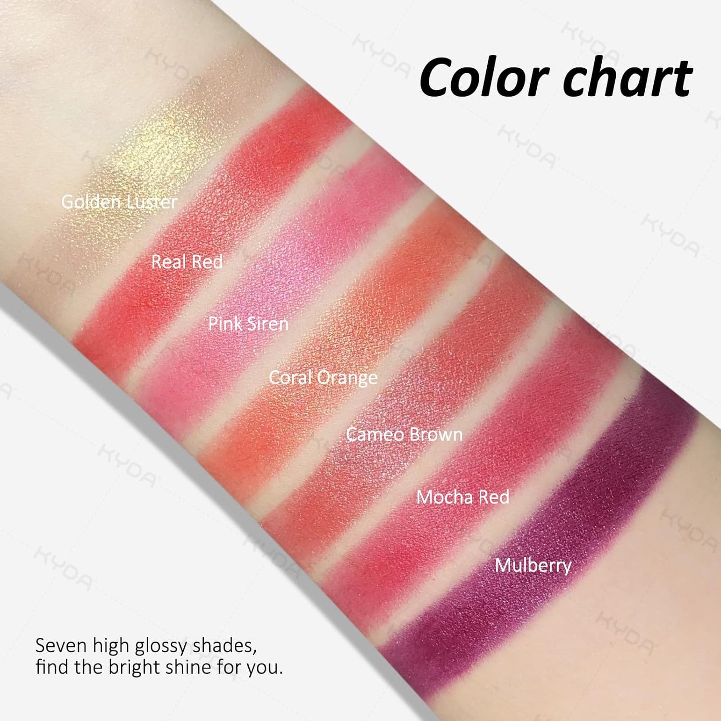 KYDA 2 Colors Shimmer Lipstick, Metallic Pearl Lipstick, Lasting Non-sticky Glitter Lips Color, High Glossy Lips Makeup for Women, Pink Siren+Coral Orange