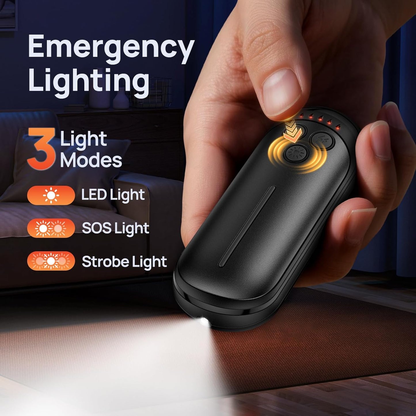 Rechargeable Hand Warmers 2 Pack, 6000mAh Electric Hand Warmer Rechargeable, 2 in 1 Portable Hand Warmers with AI Smart Chips, Outdoor, Hunting, Camping for Family for Christmas