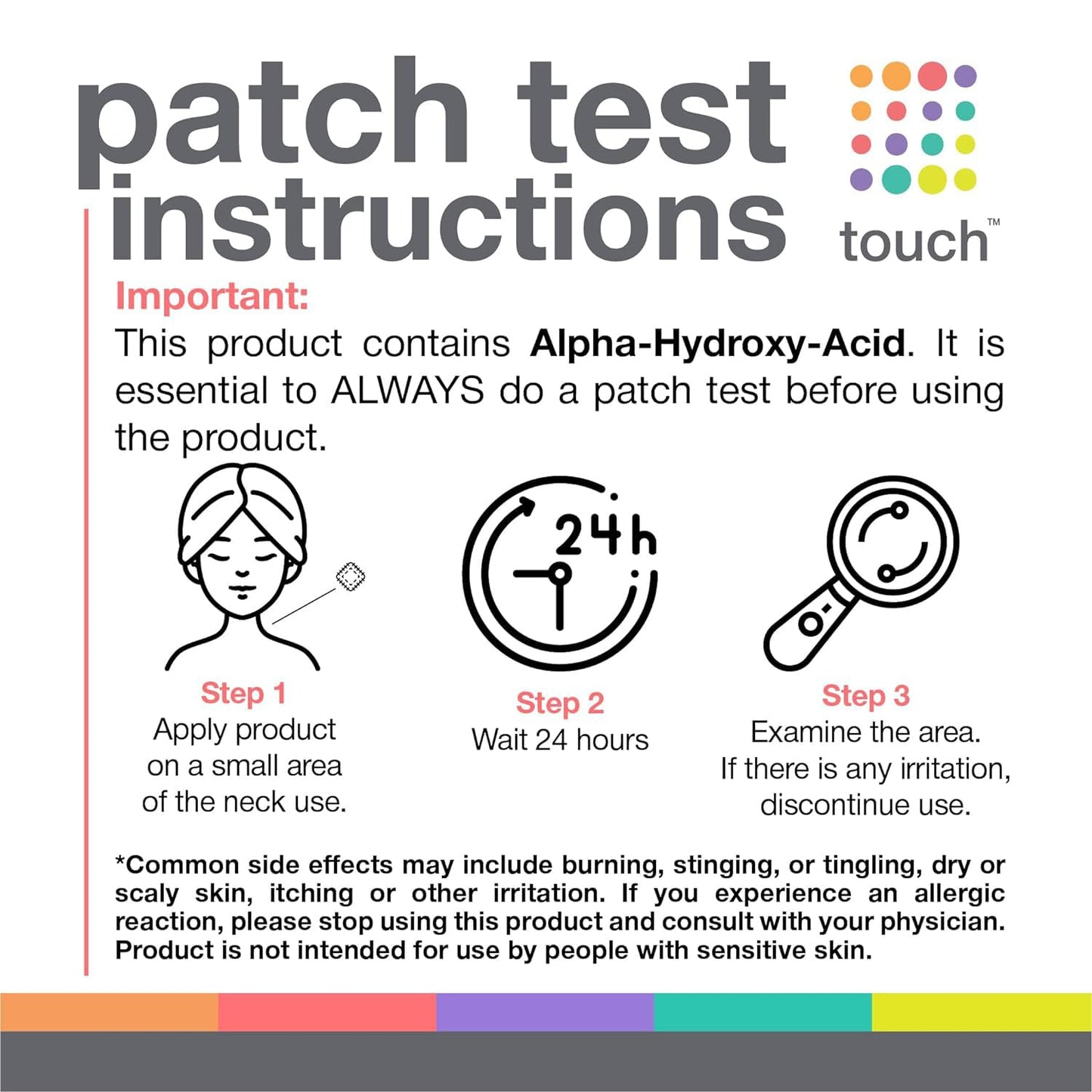 TOUCH 20% Glycolic Acid Pads Exfoliating And Resurfacing AHA Peel Face Wipes - Great for Dullness, Pores, Scars, Fine Wrinkles, Uneven Skin Tone & Texture, 50 Count