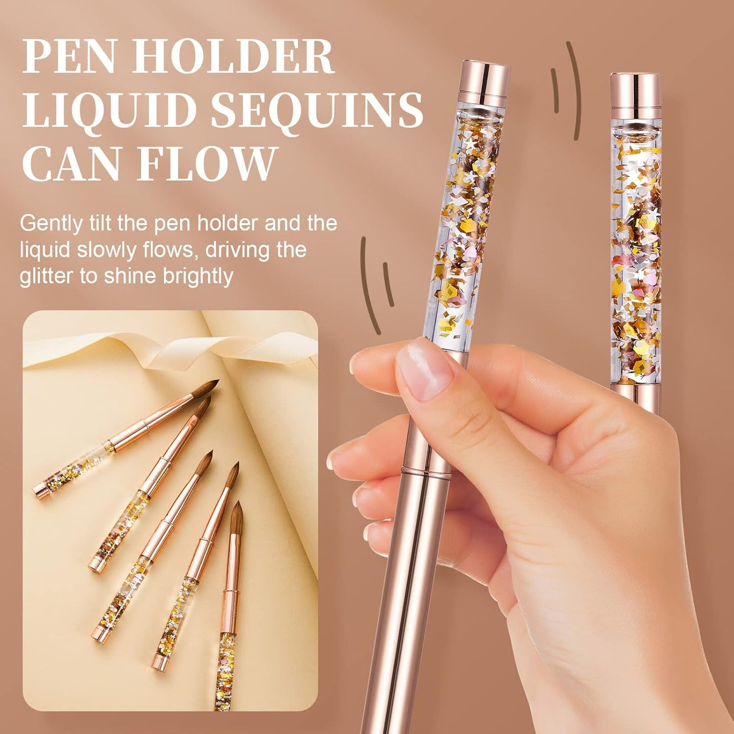 Acrylic Nail Brush Size 12,KEMEISI 100% Pure Kolinsky Nail Art Brushes Sturdy Handle Oval Shaped Acrylic Powder Nail Design Tools for Professional Manicure DIY Home Salon (Gold)