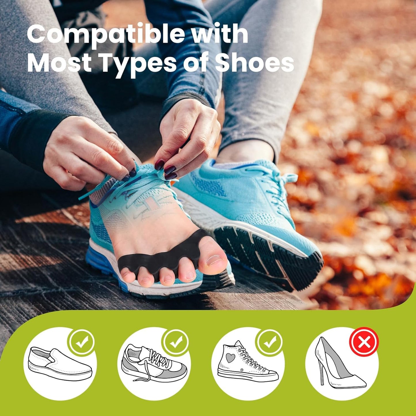 Bukihome Toe Separators, 4 Pair Soft Gel Toe Spacers to Correct Bunions, Toe Stretcher for Therapeutic Relief from Plantar Fasciitis, Claw Toes,Hammer Toes, Foot Pain for Women & Men (Black+M)