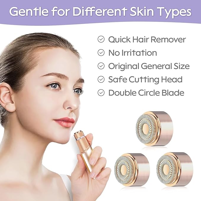 Replacement Heads for Flawless Replacement Heads,Generation 3 Replacement Heads Compatible with New Finishing Touch Flawless Facial Hair Remover,Dual Blades for Flawless Replacement Heads Gen 3,4Pcs.