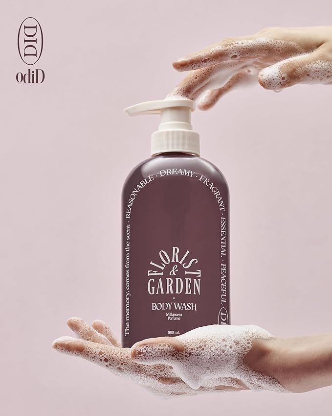 ODID Milk in Cera Perfume Body Wash - Korean Moisturizing Body Cleanser for All Skin Types - Cozy Wood & Fig Scent- with Milk Protein and Ceramide, 16.9 fl.oz.