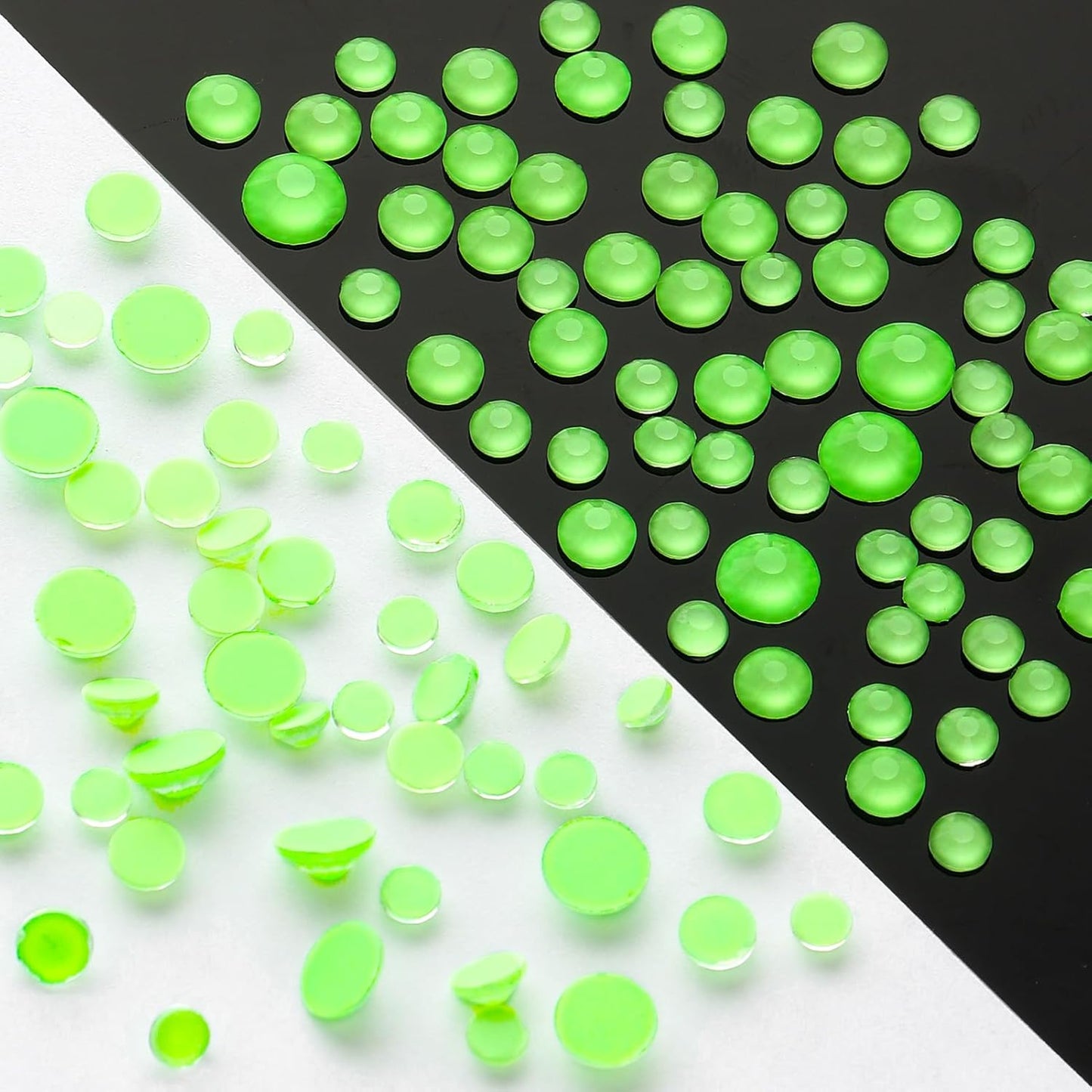 Mocha Lt.Green Flatback Rhinestones, Glass Rhinestones for Nail Art and Craft, Glue Fix, Loose Crystal Gemstones(Mocha Lt.Green, SS6, 1440pcs, 1.9-2.0mm)