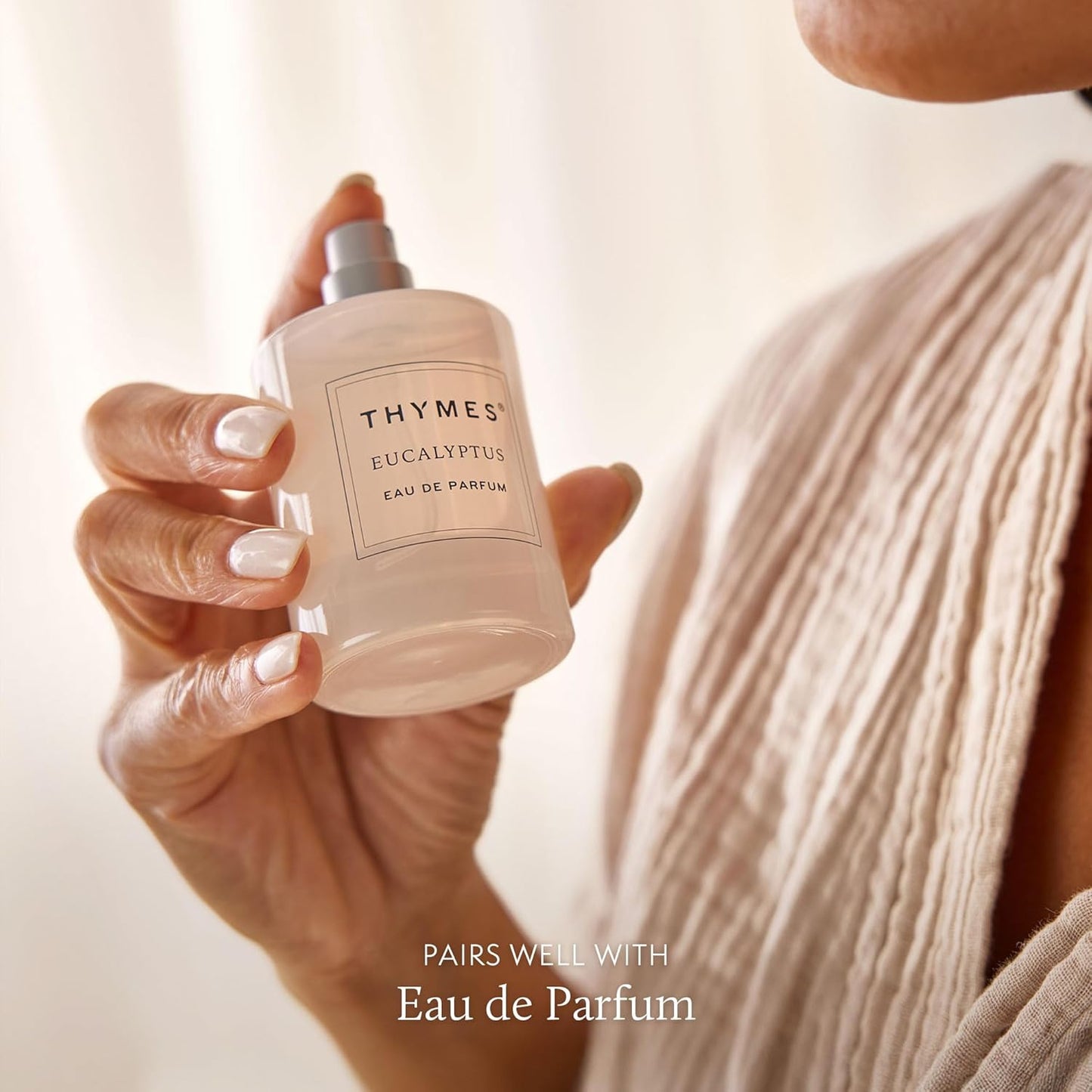 Thymes Restorative Hand Cream for Women & Men - Moisturizing Hand Cream Travel Size - Notes of Eucalyptus Oil, Lemon, Petitgrain, Bergamot, Lemongrass, & Lush Fir - Skin Care (Eucalyptus, 1.9 fl oz)