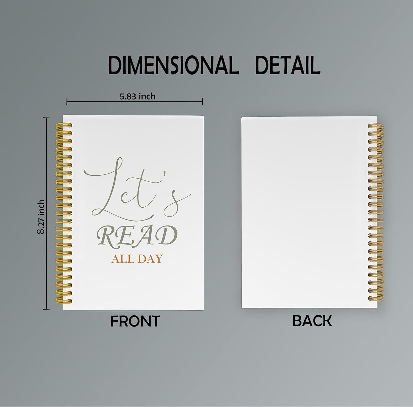 Let's Read Boho Notebook, Book Lovers Gifts, Reading Journal Notebook, Book Reading Journal for Book Lovers, Book Journal Reading Log, Spiral Notebook 5.5x8.3 with 164 Pages