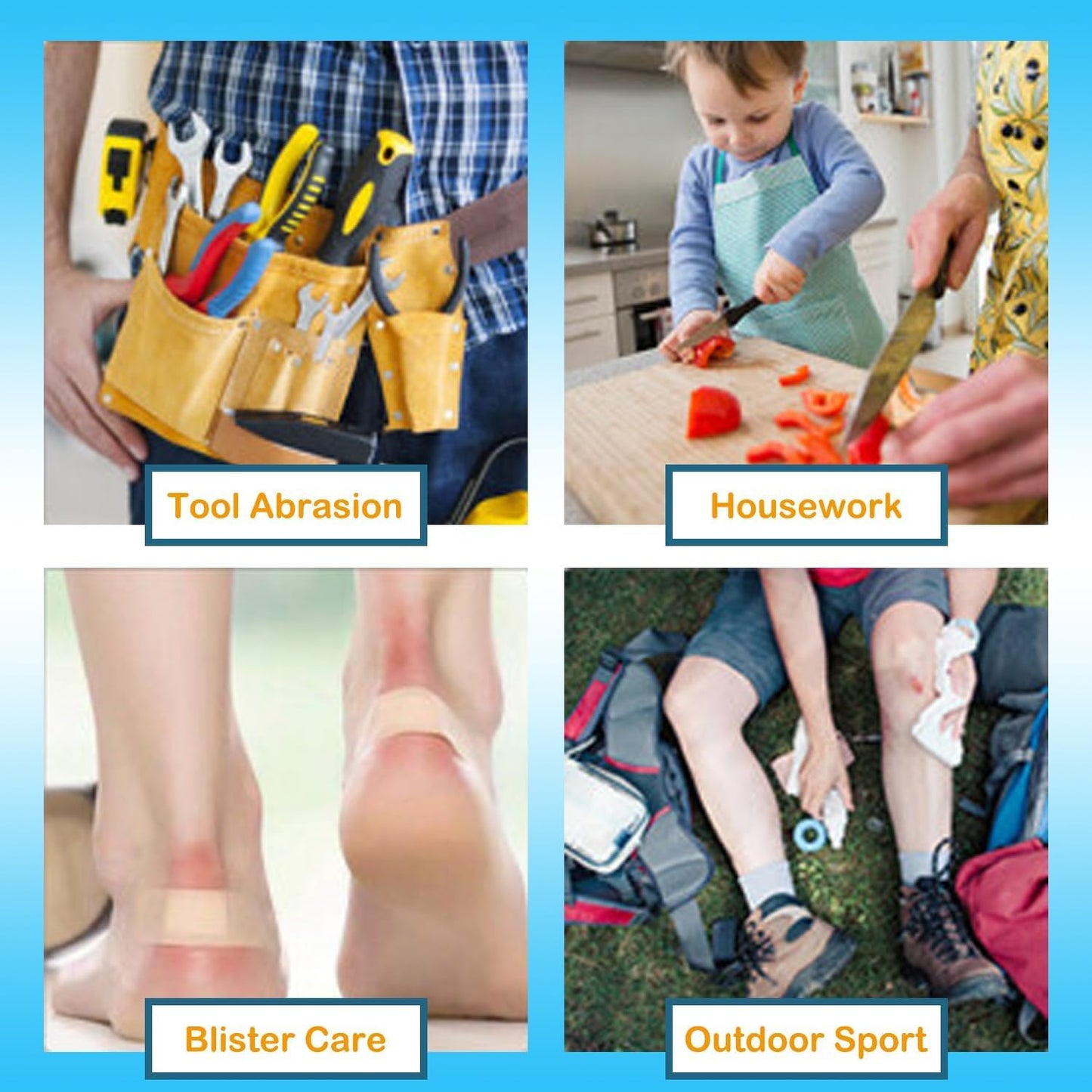 Adhesive Assorted Bandages Variety Pack 210 Counts Flexible Fabric Heavy Duty Waterproof Silicone Hypoallergenic Latex Free for Sensitive Skin Wounds Care Medical First Aid Kit Supplies