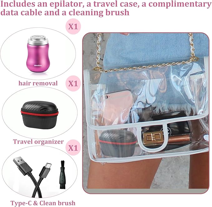 Facial Hair Removal for Women, Electric Painless Hair Remover for Face,Lip,Arm,Legs, Waterproof Shaver Razor Epilator for Women with Cordless USB Recgargeable (Pink)