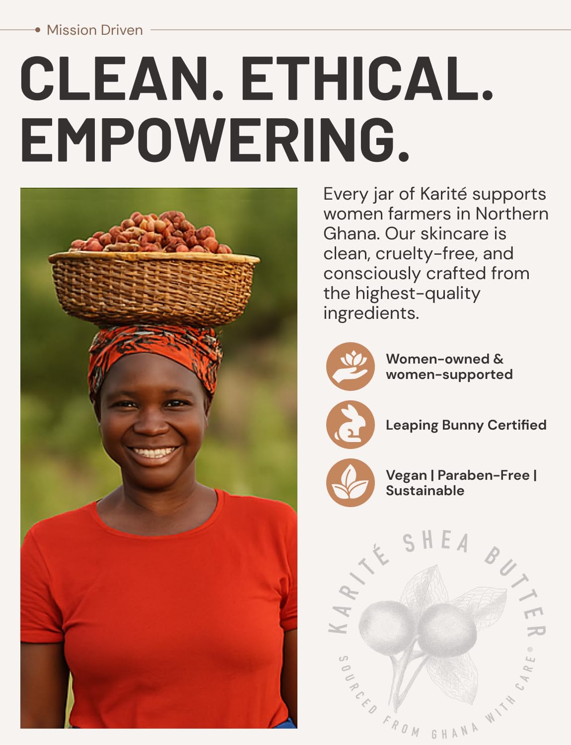 Karité Crème Corps Mini Shea Butter Body Cream | Hydrating Moisturizer for Dry & Sensitive Skin | Dermatologist-Formulated and Approved | Cruelty-free & Hypoallergenic for all Skin Types - 1.7fl oz