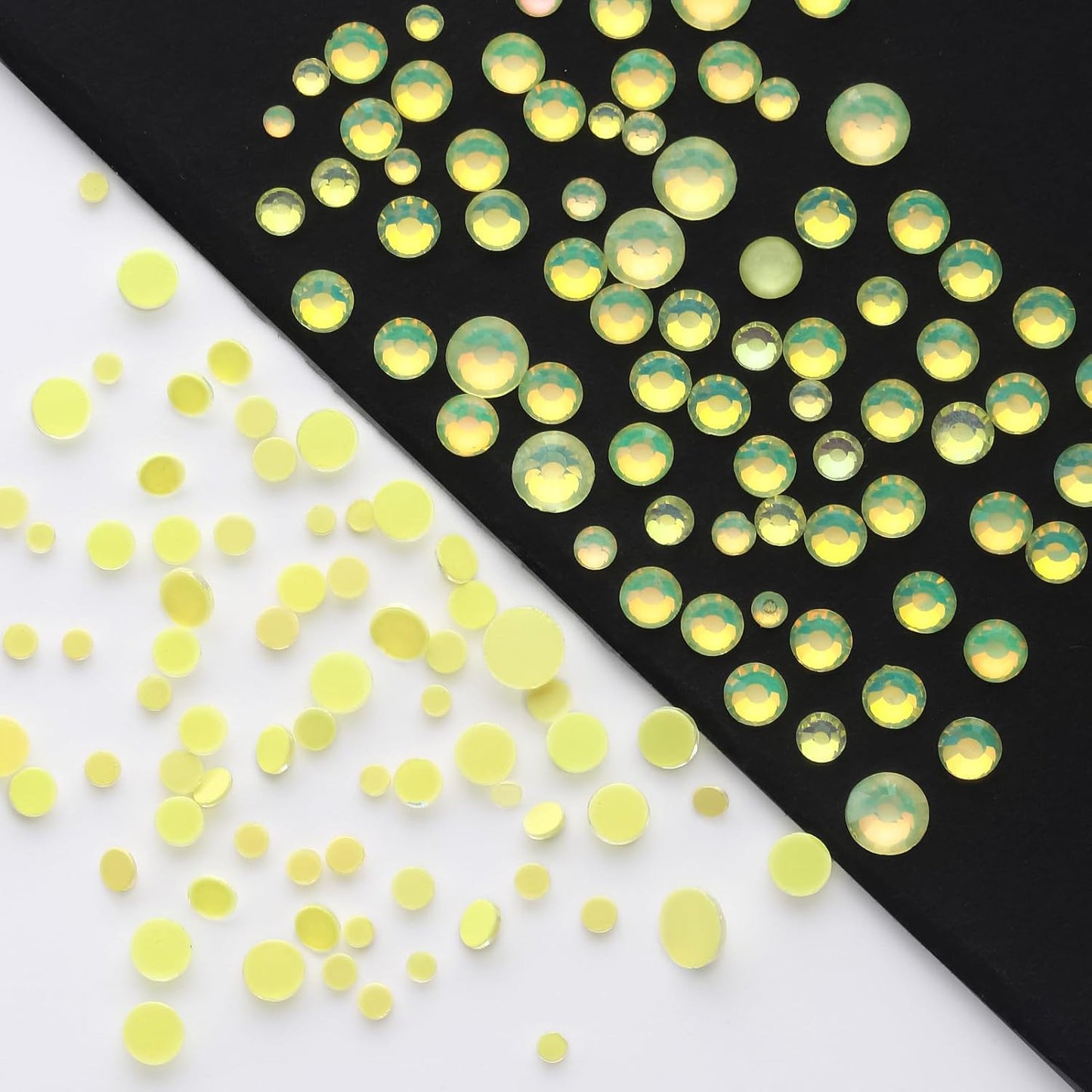 F Yellow Flatback Rhinestones, Glass Rhinestones for Nail Art and Craft, Glue Fix, Loose Crystal Gemstones(F Yellow, SS6, 1440pcs, 1.9-2.0mm)